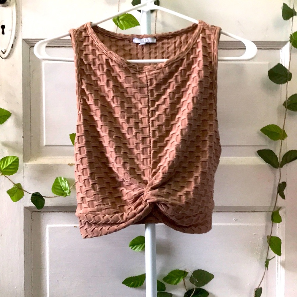 Small, tan/light brown work out crop top.